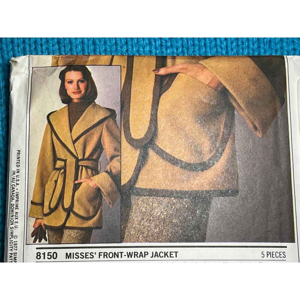 Simplicity Sewing pattern 8150 Coat hood patch pockets 1970s size 8 10 12 - Picture 4 of 6